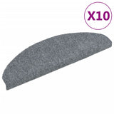 Esteras de escalera de Vidaxl autoadhesivo 10 pcs 65x21x4 cm aguja fieltro gris claro