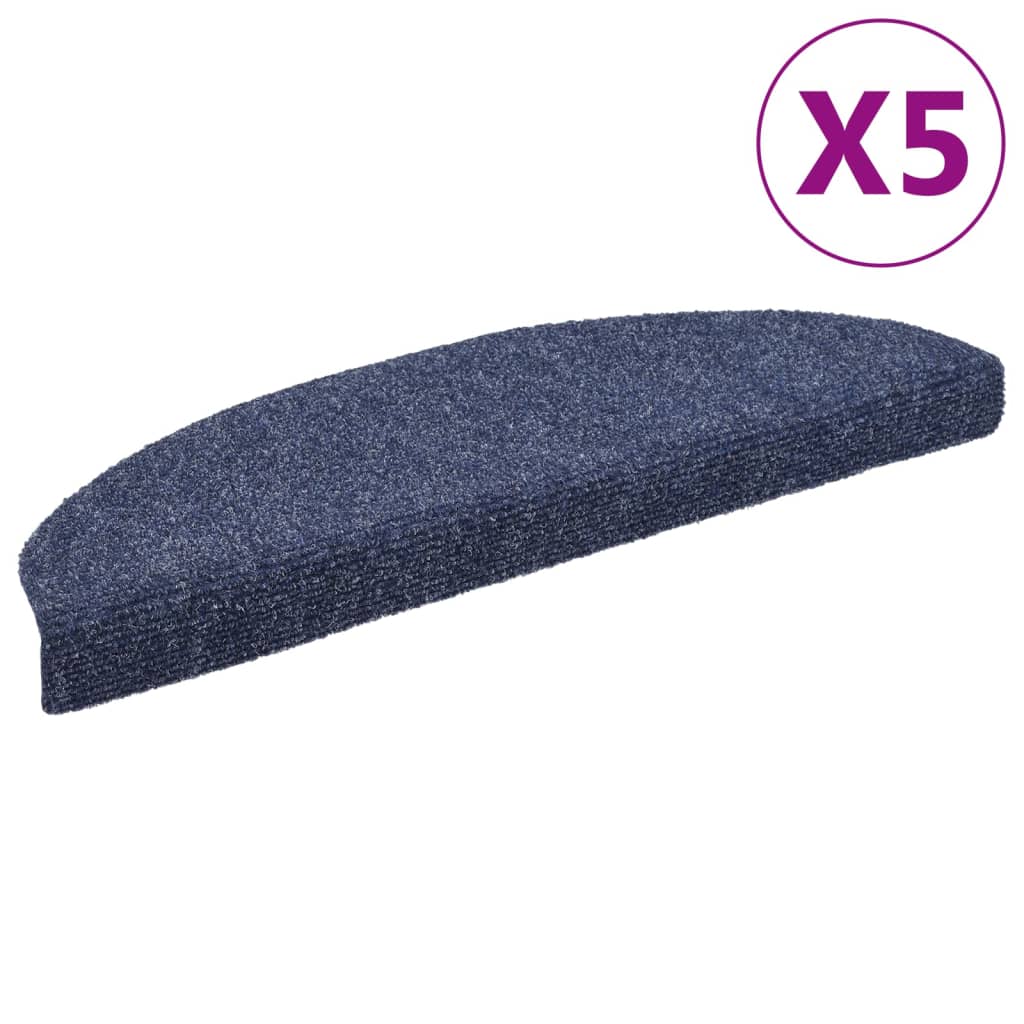 Vidaxl Stairs Mats Self -Adhesive 5 St 65x21x4 CM Needle Feel Blue