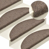 Vidaxl stair mats self -adhesive 5 pcs 65x21x4 cm needle felt cream -colored