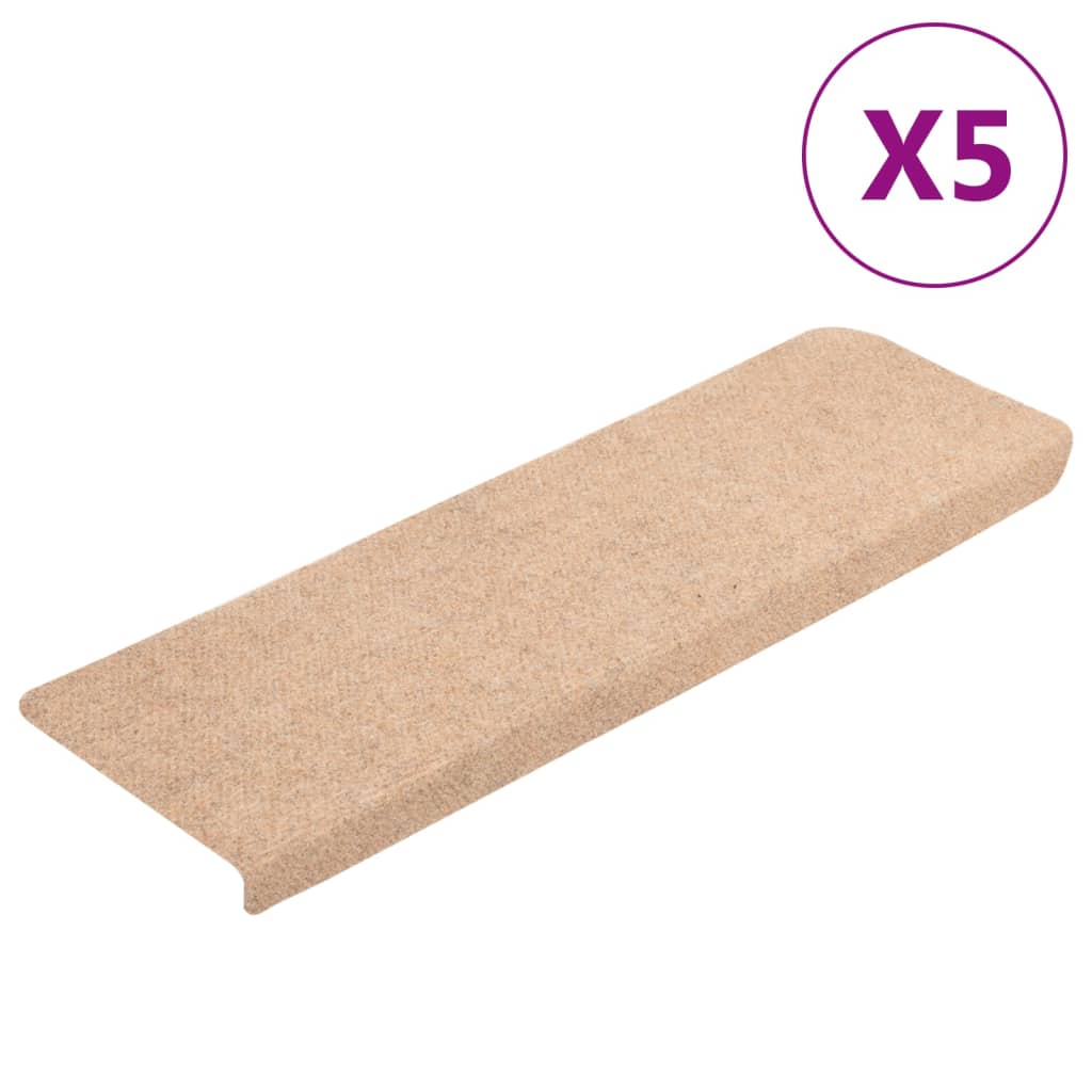 Vidaxl Stair Maty 5 St 65x21x4 cm igła poczuła się brązowa