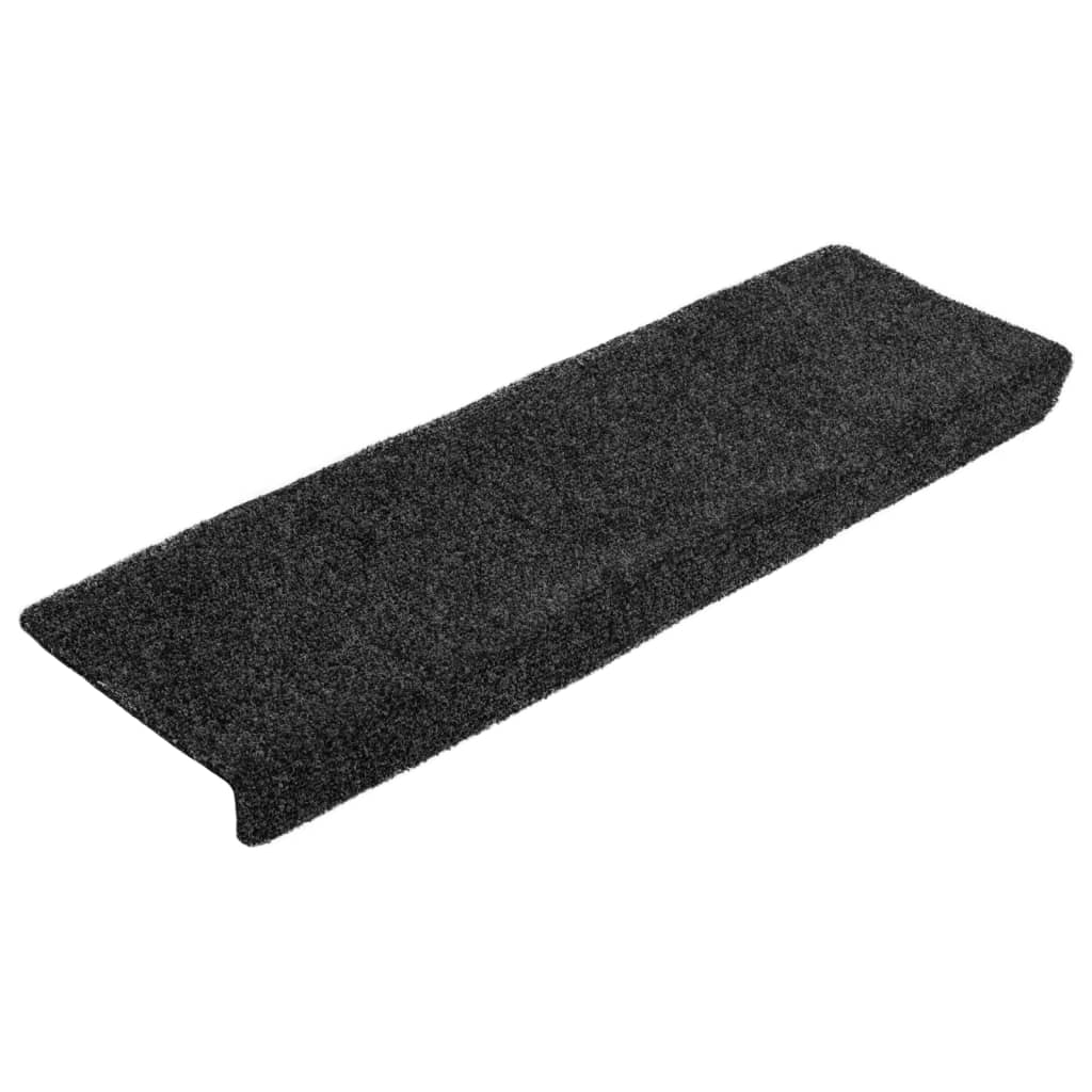 Vidaxl stair mats 10 pcs 65x21x4 cm needle felt gray