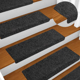 Vidaxl stair mats 10 pcs 65x21x4 cm needle felt gray