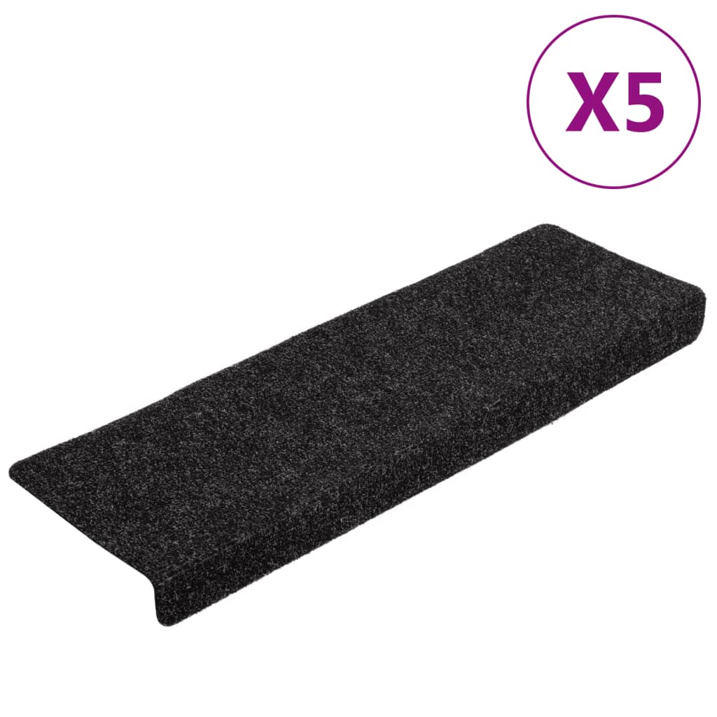 Vidaxl Stair Mats 5 ST 65X21X4 CM AIGNELLE ENFAGE NOIR