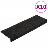 Vidaxl tappetini per scale 10 ST 65x21x4 cm Ago Felt Black