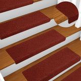 Vidaxl Stair Mats 5 St 65x21x4 cm nål følte Bordeaux rød