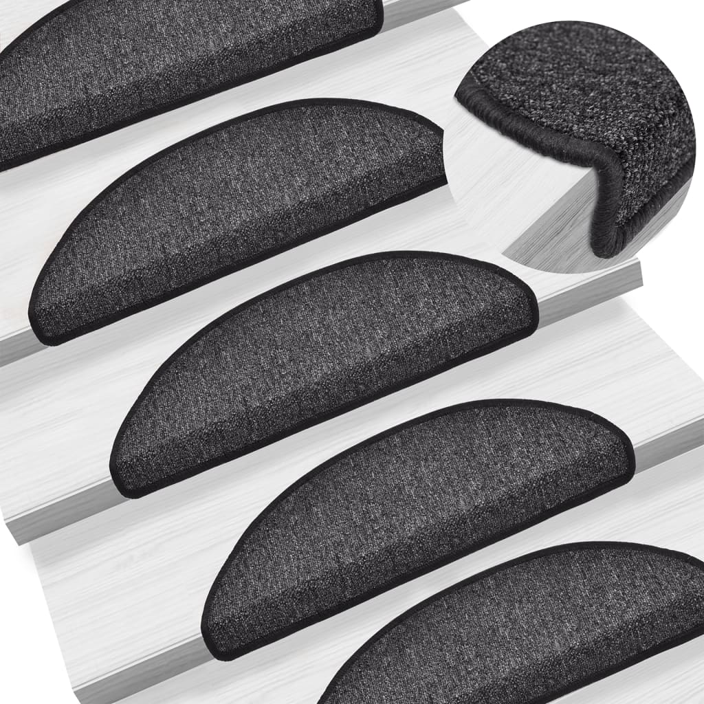 Vidaxl stair mats 10 st 56x17x3 cm anthracite -colored