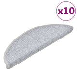 Esteras de escalera de Vidaxl 10 st 56x17x3 cm gris claro