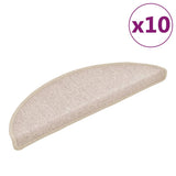 Vidaxl Mats d'escalier 10 st 56x17x3 cm taupe