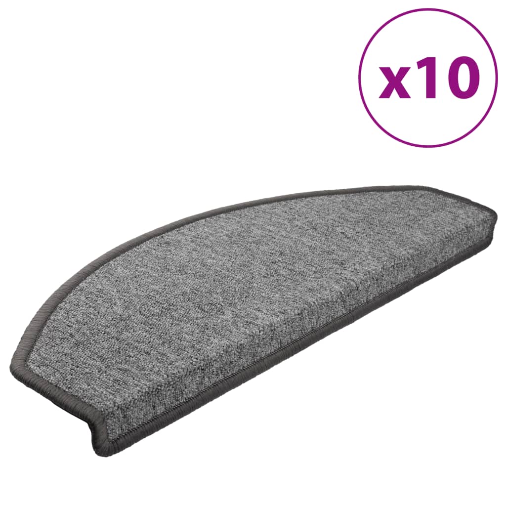 Podstavki za stopnice Vidaxl 10 St 65x24x4 cm temno siva