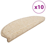 Vidaxl Stair Mats 10 PCS 65x21x4 cm creme -farvet