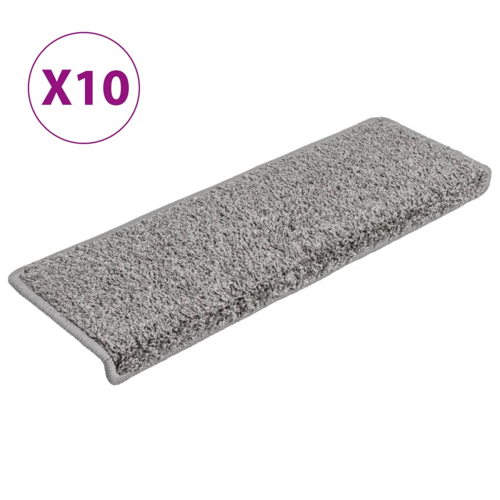 Esteras de escalera de Vidaxl 10 st 65x21x4 cm gris