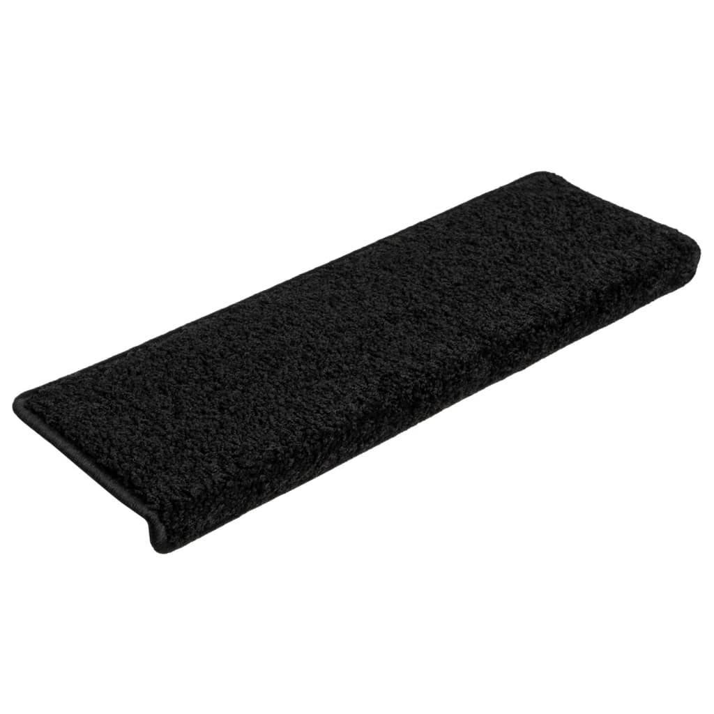 Vidaxl Stair Mats 10 St 65x21x4 cm svart