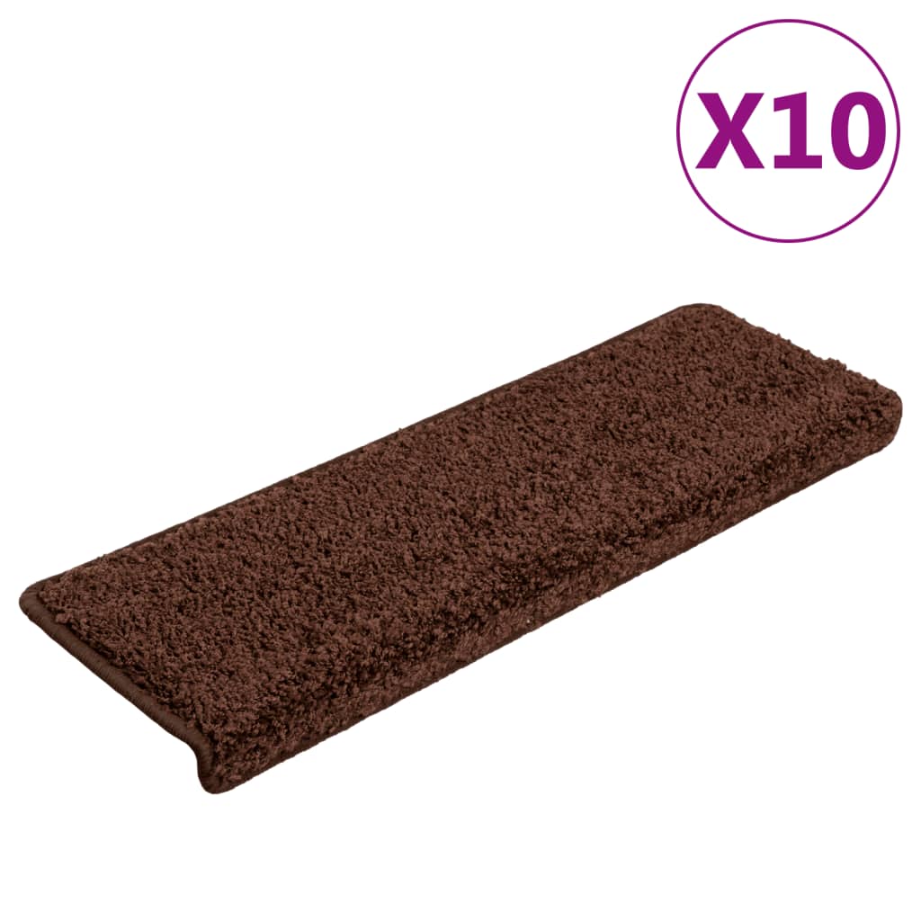 Vidaxl stair mats 10 st 65x21x4 cm brown