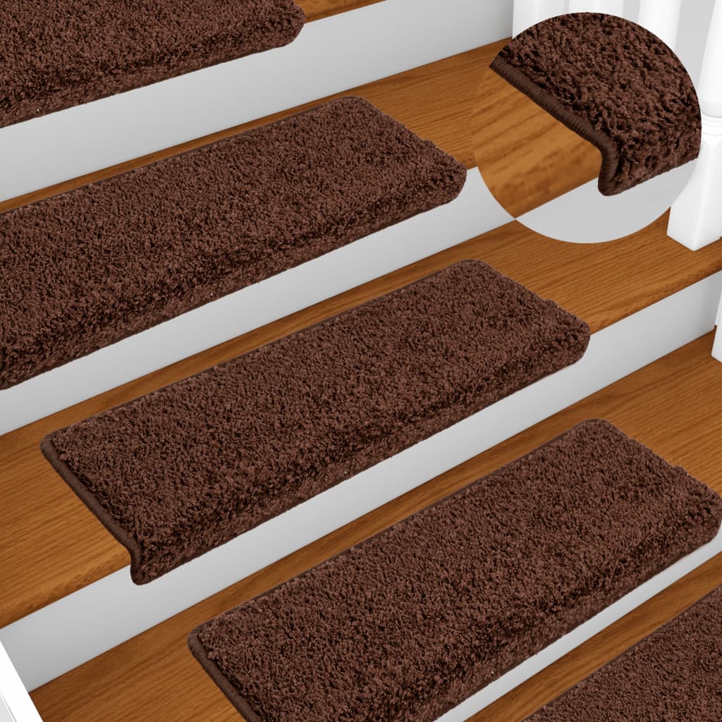 Vidaxl stair mats 10 st 65x21x4 cm brown