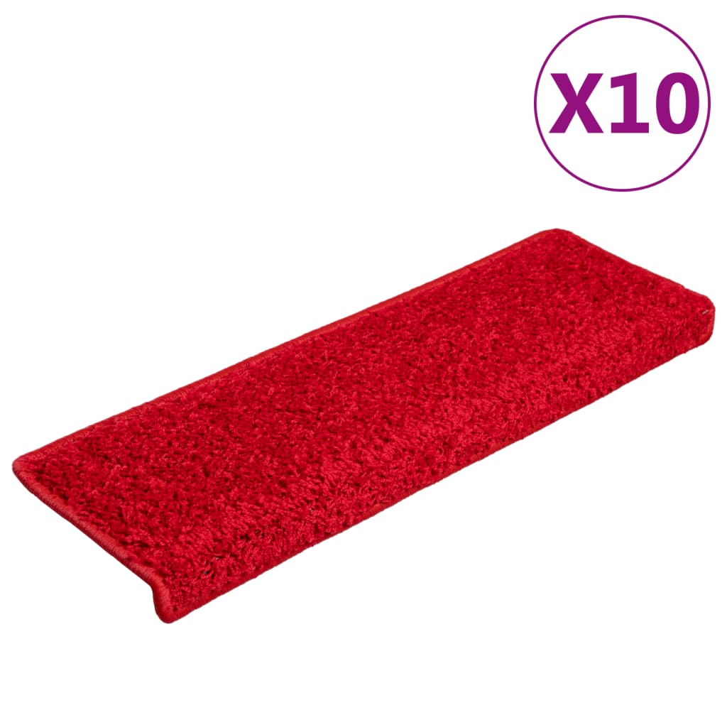 Vidaxl Stair Mats 10 St 65x21x4 CM Red