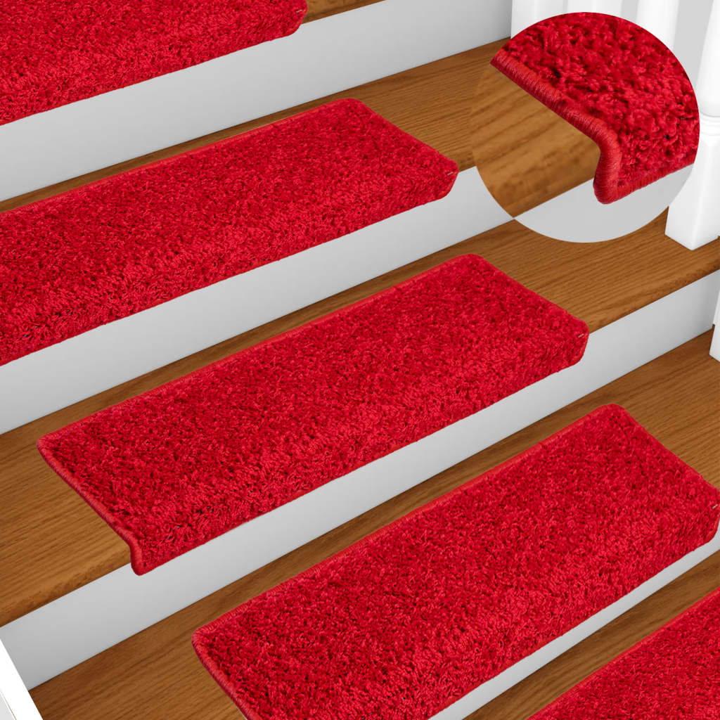 Vidaxl Stair Mats 10 St 65x21x4 CM Red