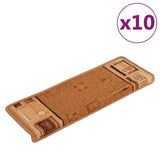 Vidaxl trapmatten zelfklevend 10 st 65x21x4 cm beige