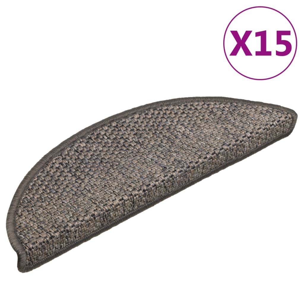 Vidaxl Schody Maty samoprzylepne 15 St Sisal Look 56x17x3 cm brązowy beż