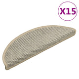 Vidaxl Schodišťové rohože Samolepející 15 St sisal Look 56x17x3 cm světle zelená