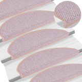 Vidaxl trappematter selvklebende 15 st sisal look 56x17x3 cm rosa