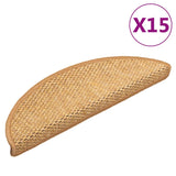 Vidaxl-Treppenmatten selbstklebend 15 St. Sisal Look 56x17x3 cm Sisalfarbe