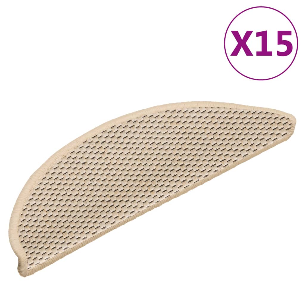 Vidaxl Stair Mats samodhezyjne 15 St Sisal Look 56x17x3 cm Berber