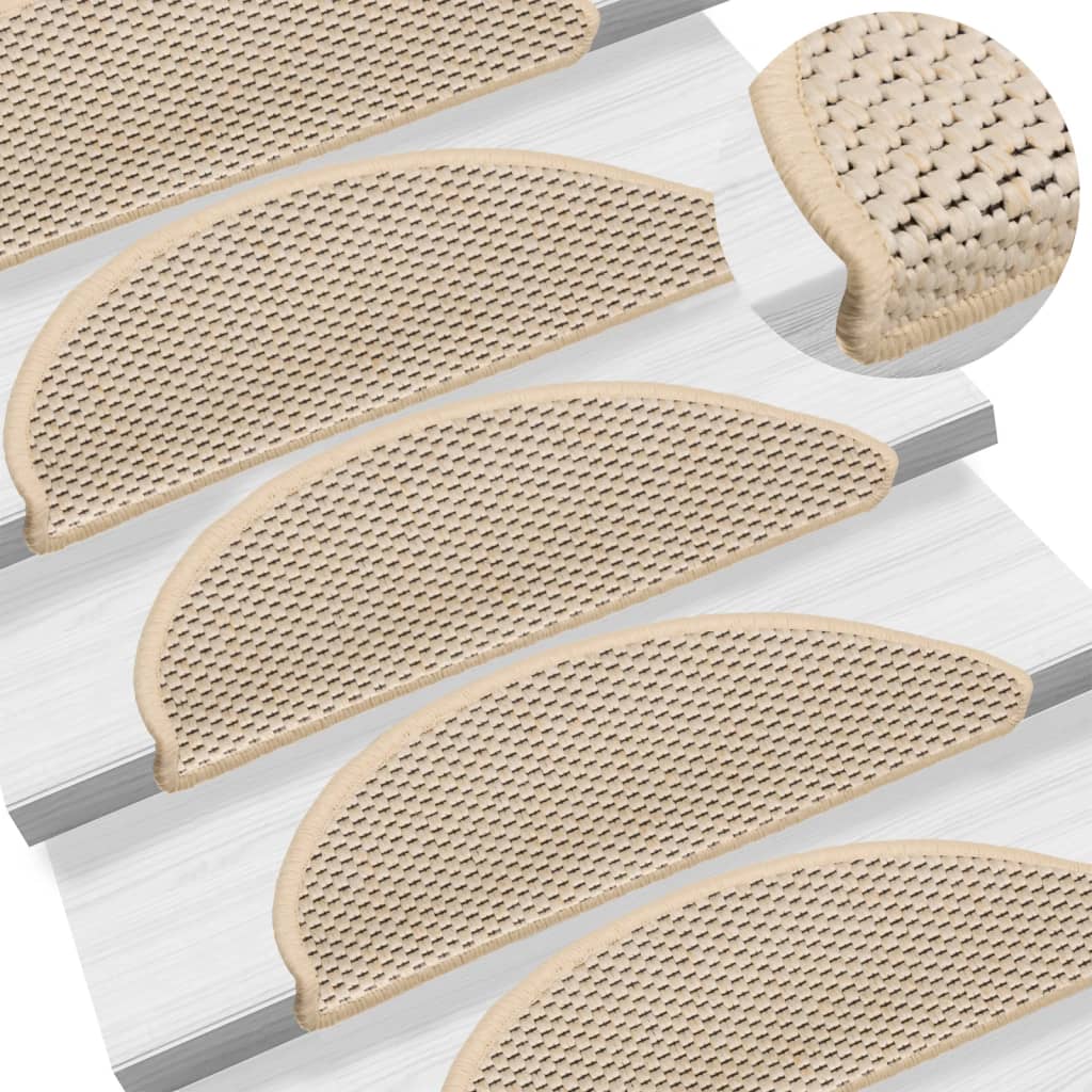 Vidaxl Stair Mats samodhezyjne 15 St Sisal Look 56x17x3 cm Berber