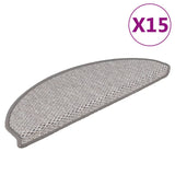 Vidaxl Stair Mats Selflezivni 15 St Sisal Look 65x21x4 cm Platina barva