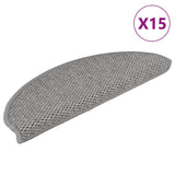 Vidaxl Stair Mats auto-adhésif 15 st sisal look 65x21x4cm en argent coloré