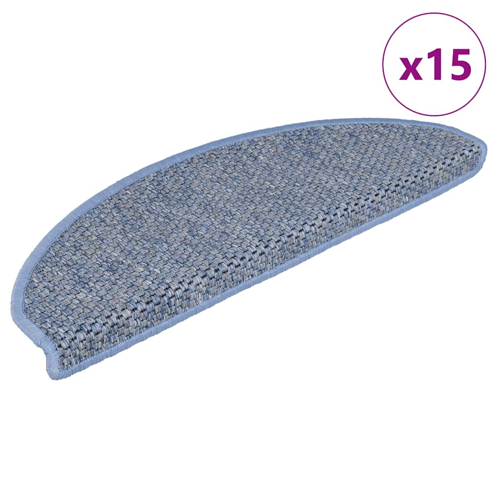 Vidaxl Stair Mats Selflesive 15 St Sisal Look 65x21x4 cm modra