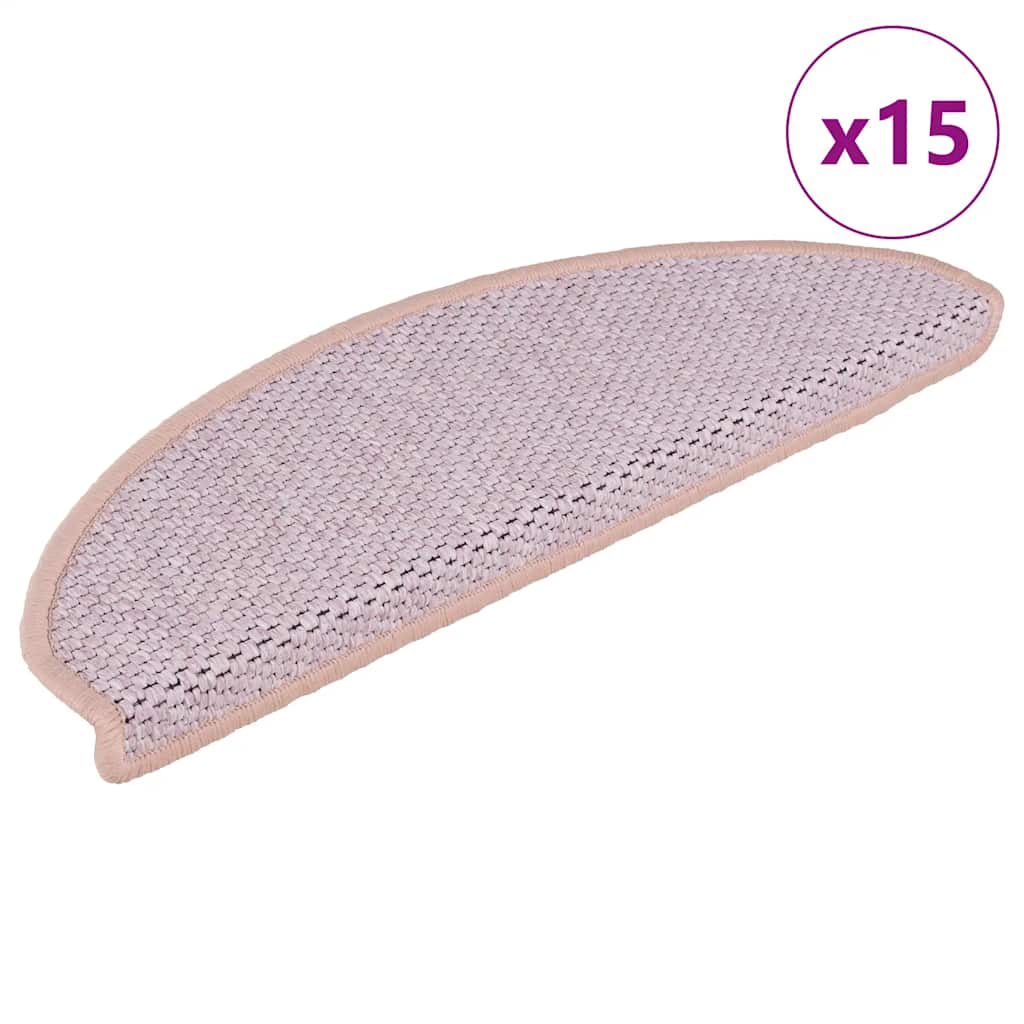 Vidaxl Stair Mats auto-adhésif 15 st sisal look 65x21x4 cm rose