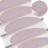 Vidaxl Treppenmatten selbstklebend 15 St. Sisal Look 65x21x4 cm Pink