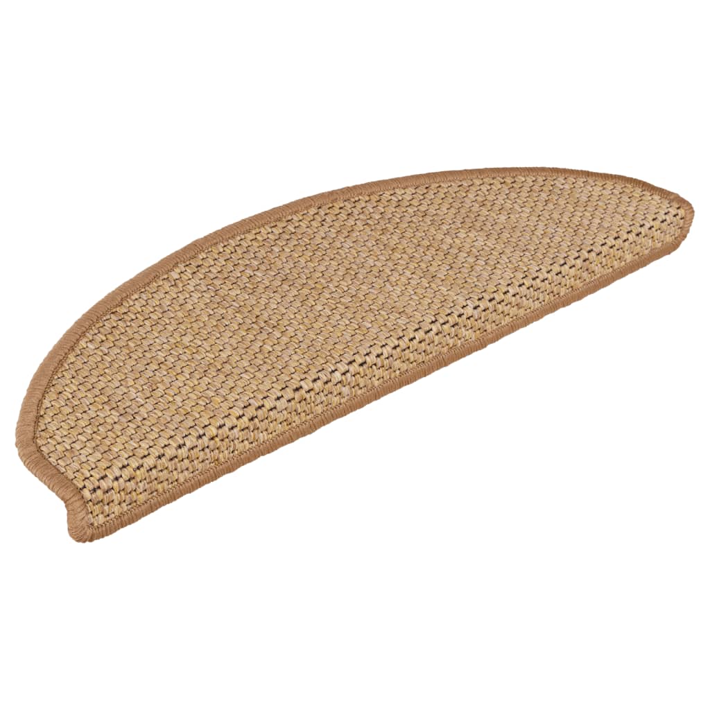 Vidaxl trappematter selvklebende 15 st sisal look 65x21x4 cm sisal farget