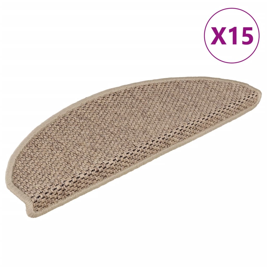 Vidaxl Staps Mants Selbstbesëtzer 15 St Sisal kuckt 65x21x4 cm Sand-faarweg