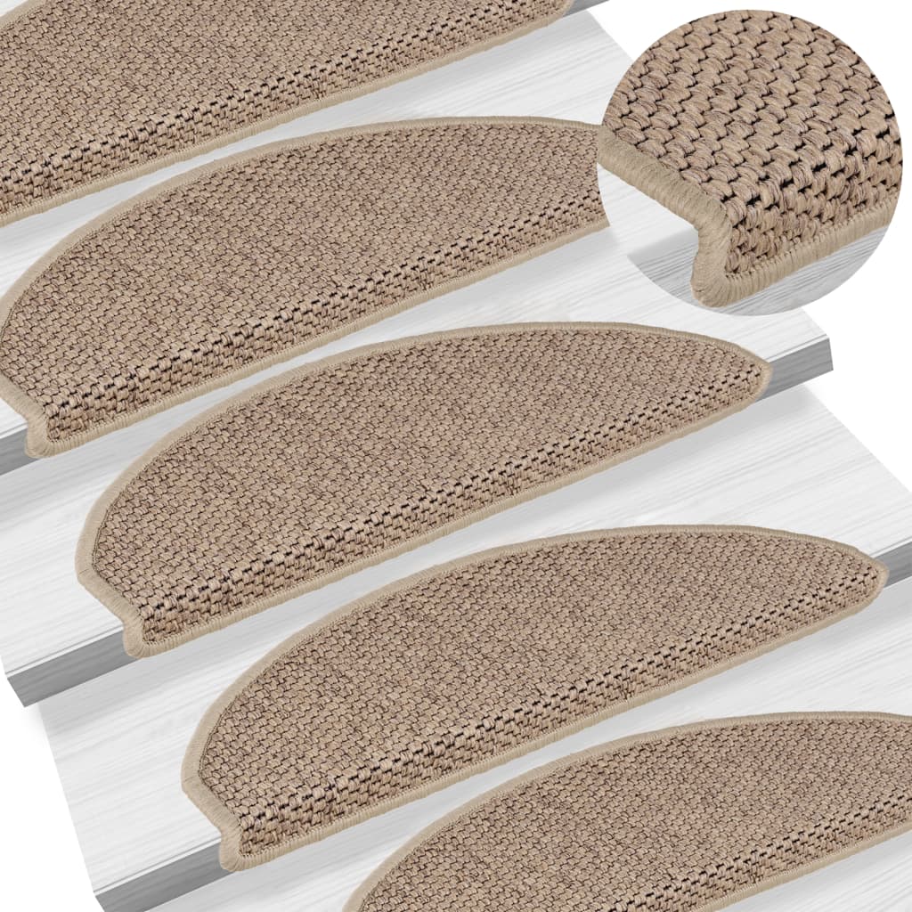 Vidaxl Staps Mants Selbstbesëtzer 15 St Sisal kuckt 65x21x4 cm Sand-faarweg