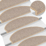 Vidaxl Stair Mats Selflezivna 15 St Sisal Look 65x21x4 cm svetloba bež