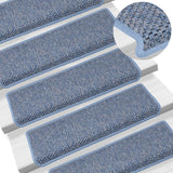 Esteras de escalera de Vidaxl autoadhesivas 15 SISAL SISAL 65X21X4 CM AZUL