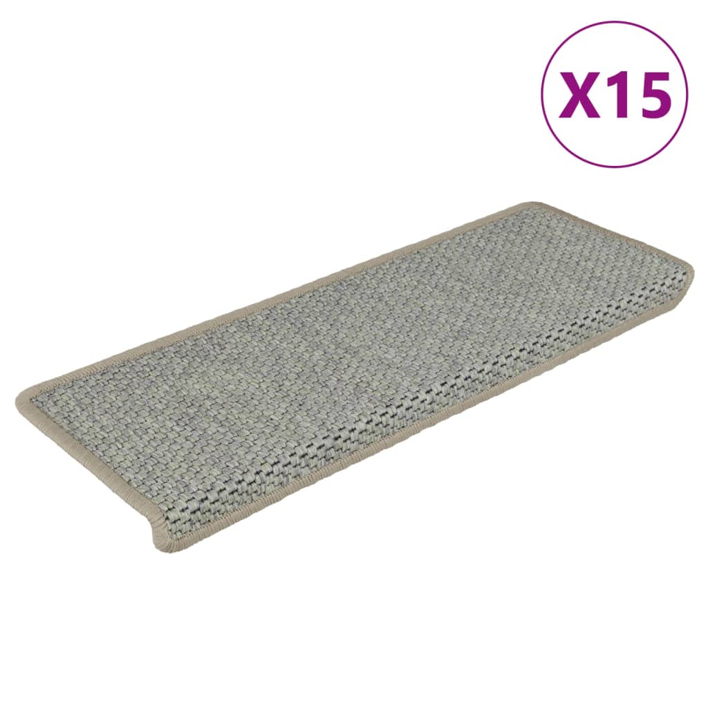 Vidaxl trapper selvklebende 15 st sisal look 65x21x4 cm grønn