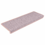 Vidaxl trappematter selvklebende 15 st sisal look 65x21x4 cm rosa