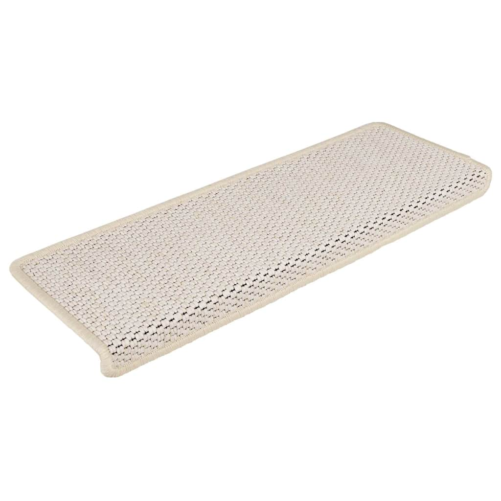 Vidaxl Stair Mats Selvklæbende 15 St. Sisal Look 65x21x4 cm cremefarvet