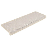 Vidaxl Stair Mats Selvklæbende 15 St. Sisal Look 65x21x4 cm cremefarvet