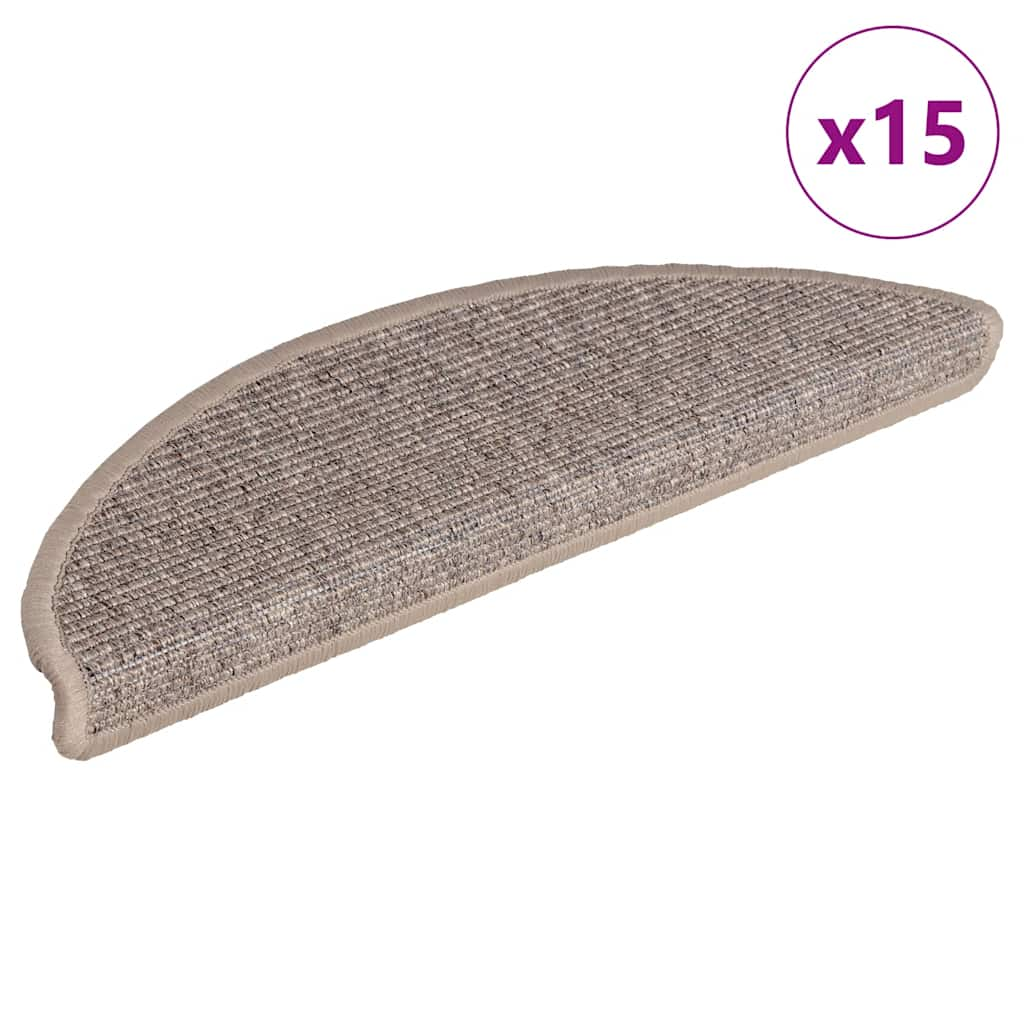 Vidaxl Stair Mats auto-adhésif 15 ST 56X17X3 cm beige foncé