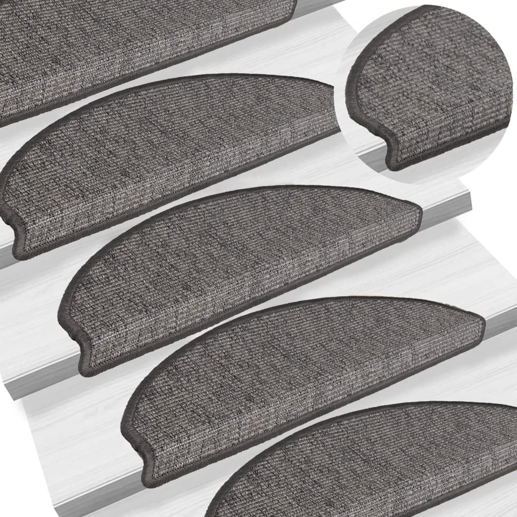 Vidaxl stair mats self -adhesive 15 st 65x21x4 cm gray and beige