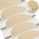 Vidaxl Stair Mats Selvklæbende 15 St. Sisal Look 65x21x4 cm beige