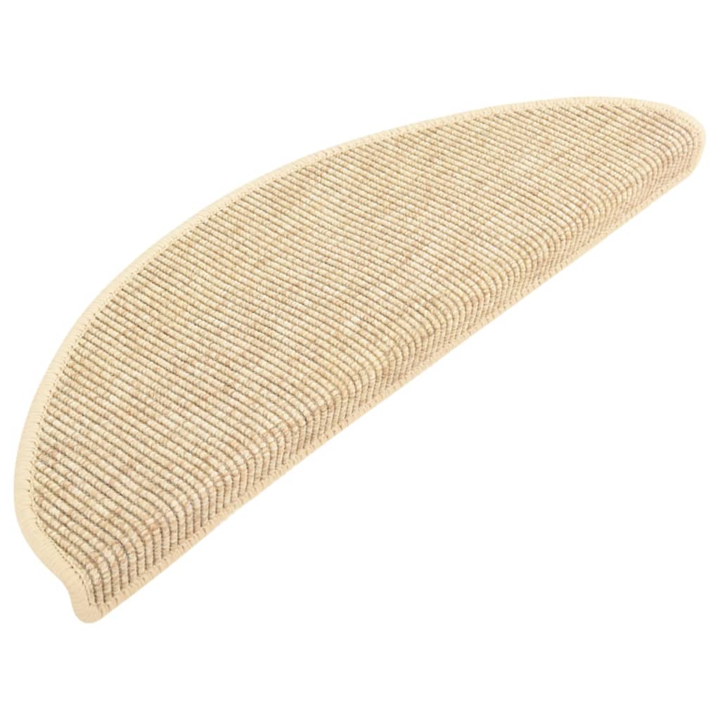 Vidaxl Stair Mats Selvklæbende 15 St. Sisal Look 65x21x4 cm beige