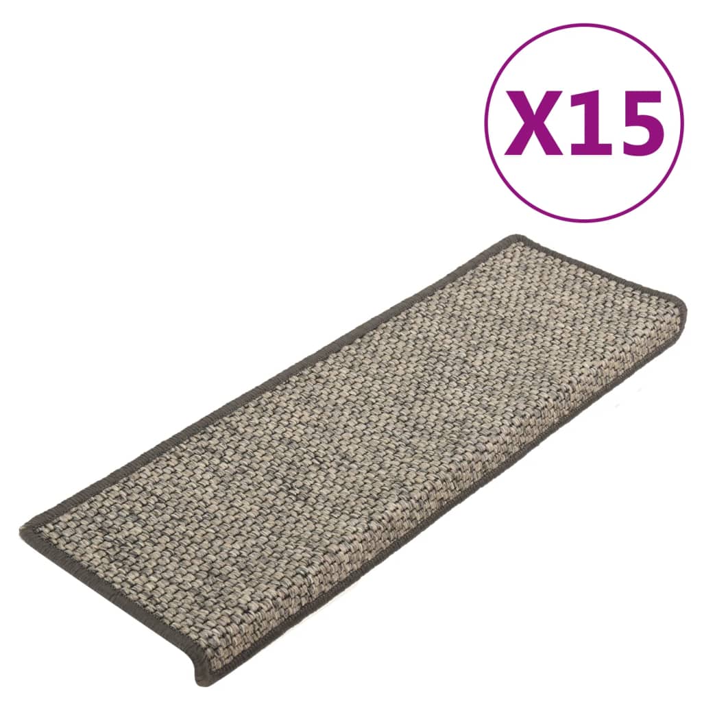 Vidaxl trapmatten zelfklevend 15 st 65x21x4 cm grijs en beige