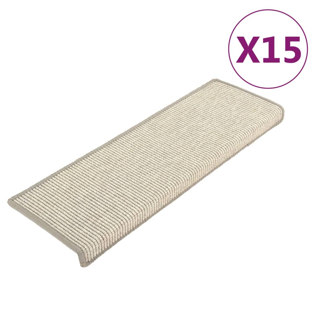 Vidaxl stair mats self -adhesive 15 st 65x21x4 cm silver colored