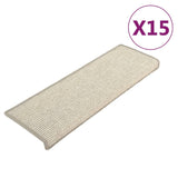 Vidaxl stair mats self -adhesive 15 st 65x21x4 cm silver colored