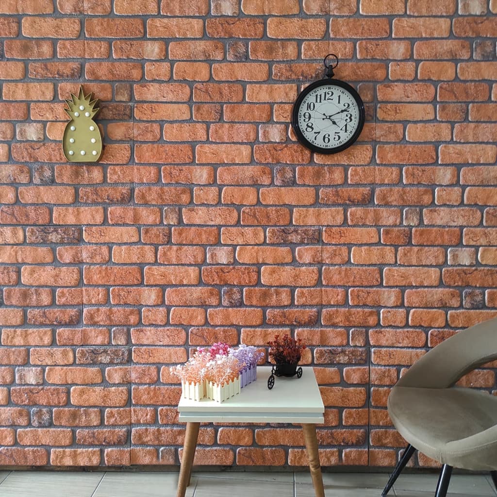 Vidaxl 10 St Wall panels 3D Terracotta -colored brick EPS