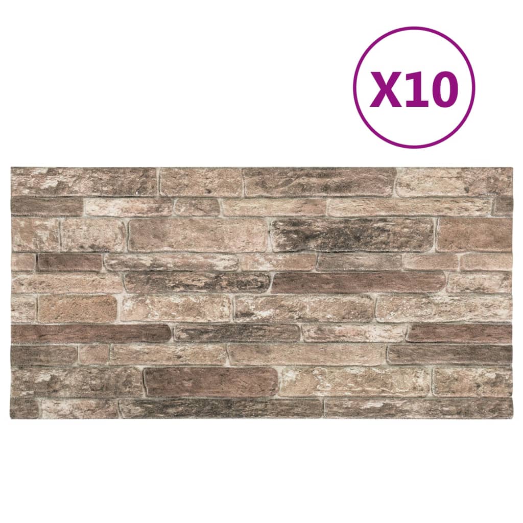 Vidaxl 10 ST Wall Panels 3D vícebarevné cihlové EPS